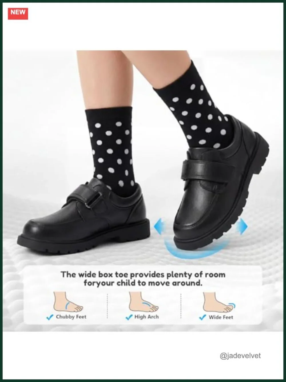 Kids Moc Toe Loafers with Hook & Loop Closure, Flexible Sole, Anti-Collision
